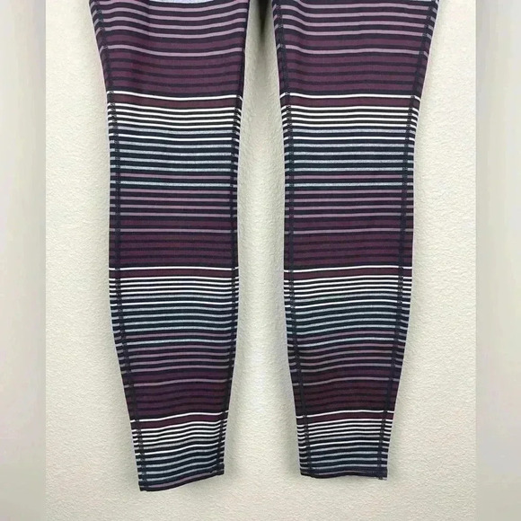 ATHLETA Women's Medium High Rise Expanse Stripe Chaturanga Tight Legging Cassis - Picture 4 of 14